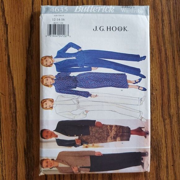 Vintage 90s Butterick Pattern 4635 Uncut Blouse Trouser Skirt Blazer Sz 12 14 16 - Picture 2 of 3